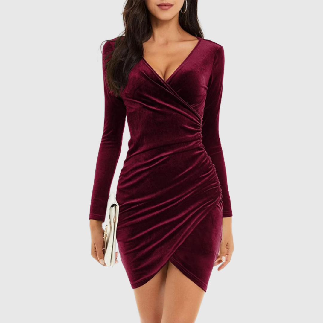 Sandra – Elegantes Minikleid aus Samt für Damen - Image 1