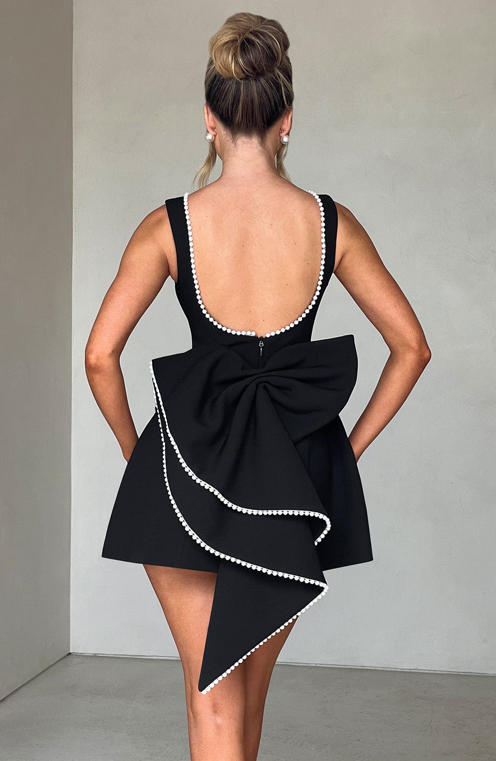 Riley – Women Elegant Bow Detail Mini Dress - Image 6