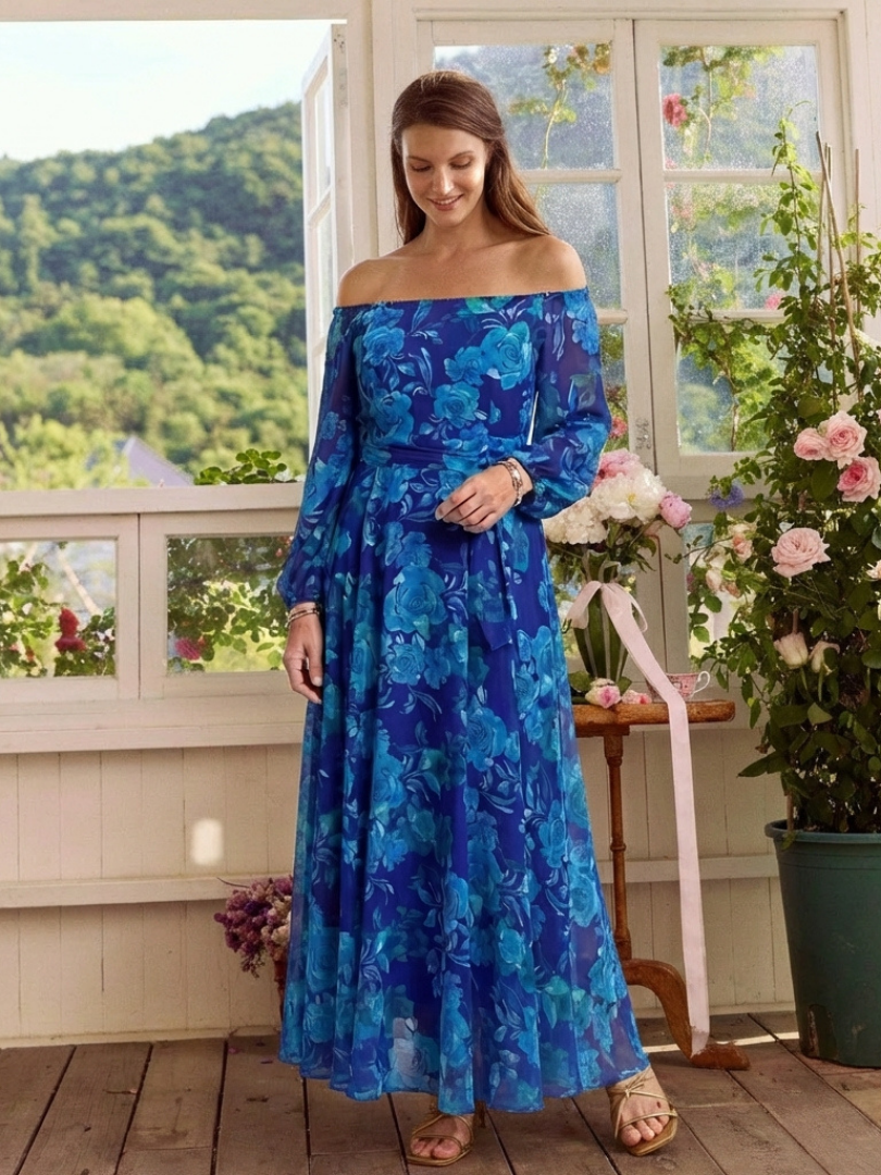 Alina – Elegantes schulterfreies Maxikleid für Damen - Image 6