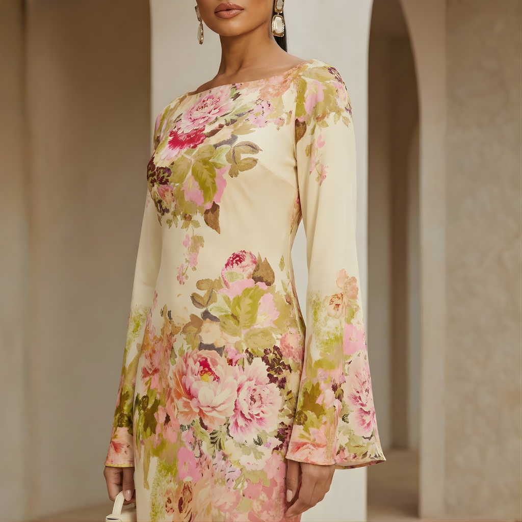 Lily – Women Floral Print Wedding Guest Dress - Image 7