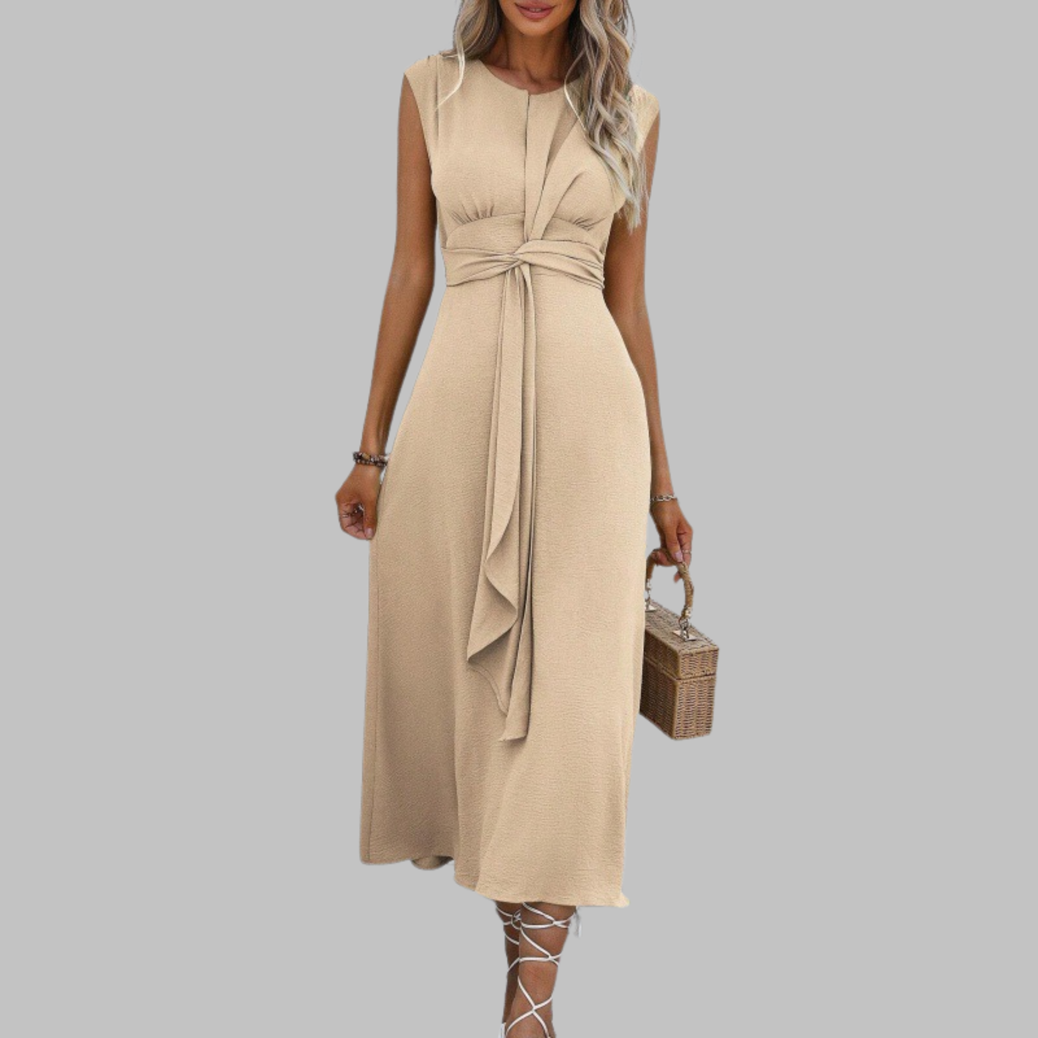 Lena – Women Sleeveless Round Neck Dress - Image 6