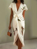 Karina – Women Floral Print Wrap Dress - Image 1