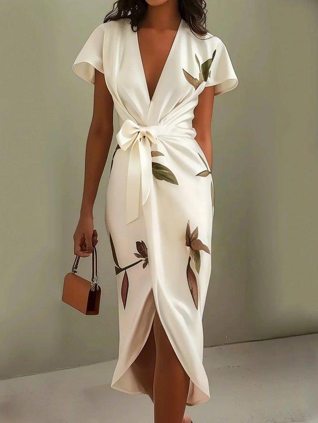 Karina – Women Floral Print Wrap Dress - Image 3