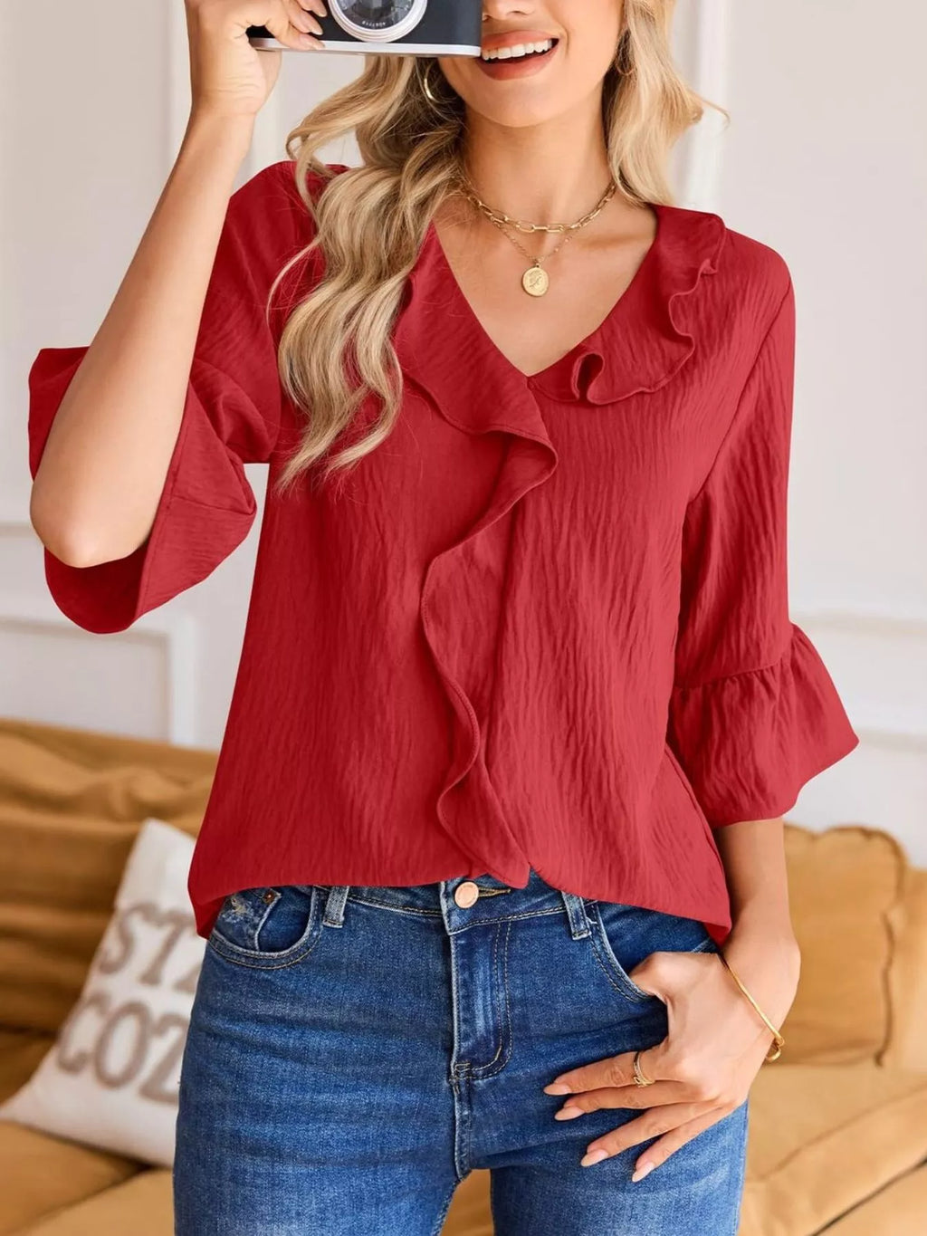 Annika – Ruffled Elegance Blouse - Image 15