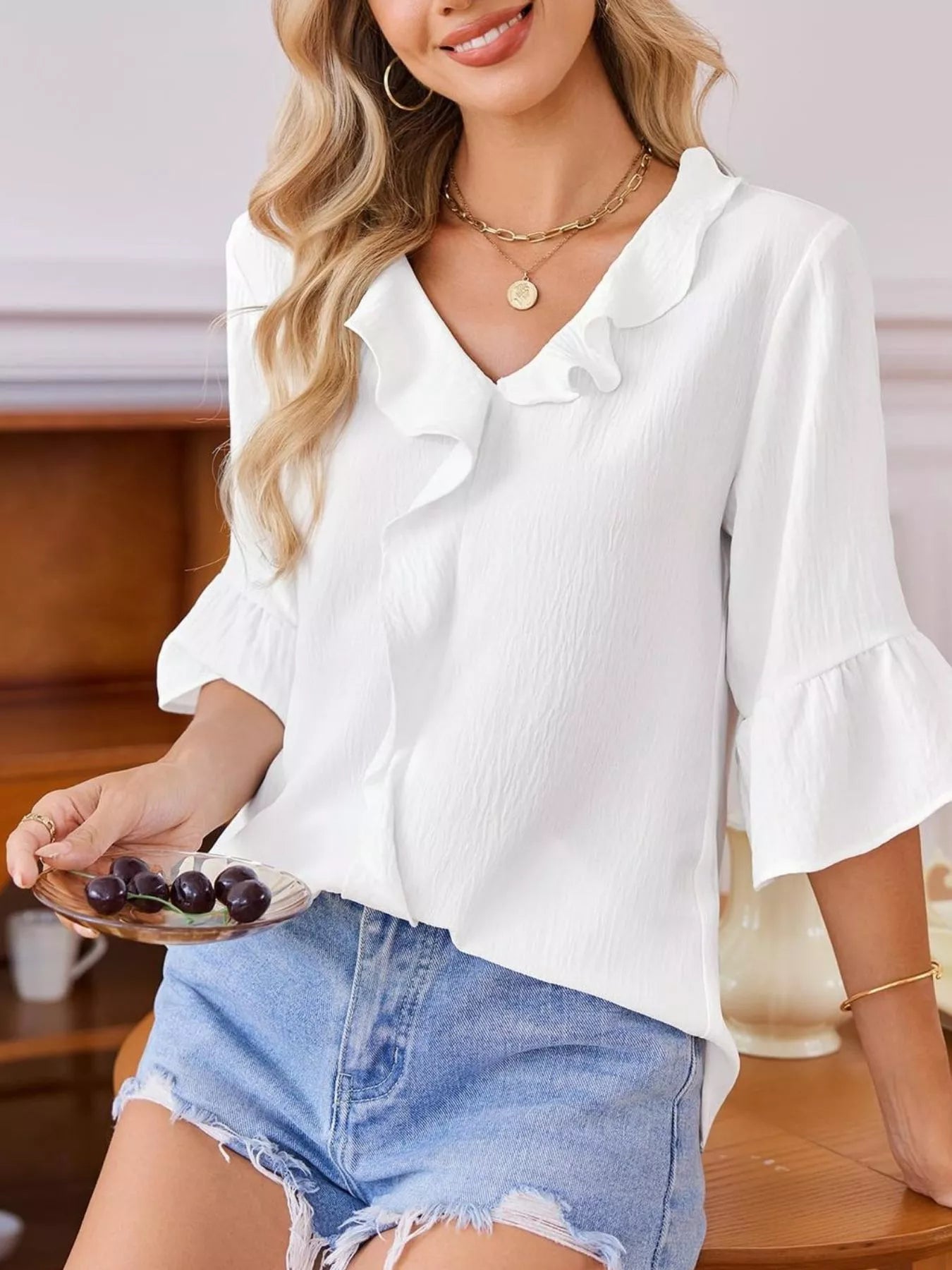 Annika – Ruffled Elegance Blouse - Image 5