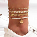 Irish – Shell Boho Charm Anklet Set - Image 1
