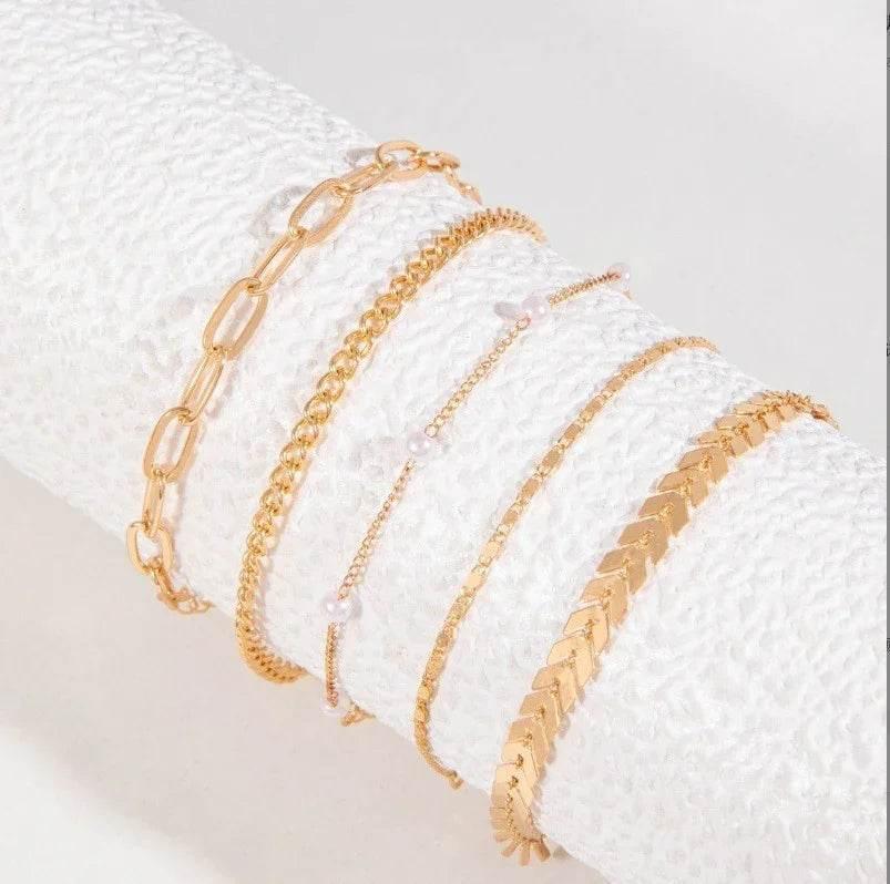 Alexandra – Elegant Anklet 5 piece Set - Image 4