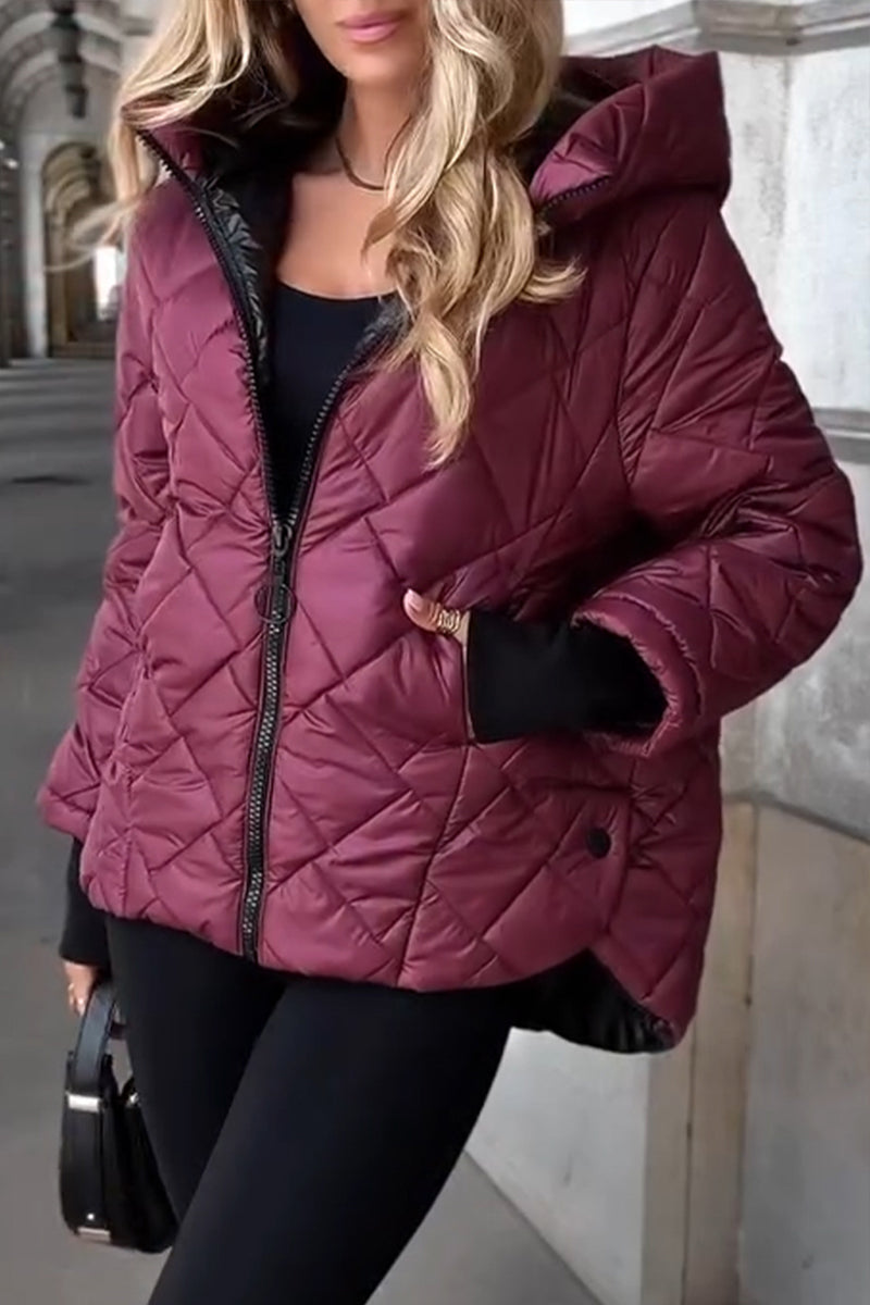 Puffer Jacket Women's Quilted Design with Hood - Image 5