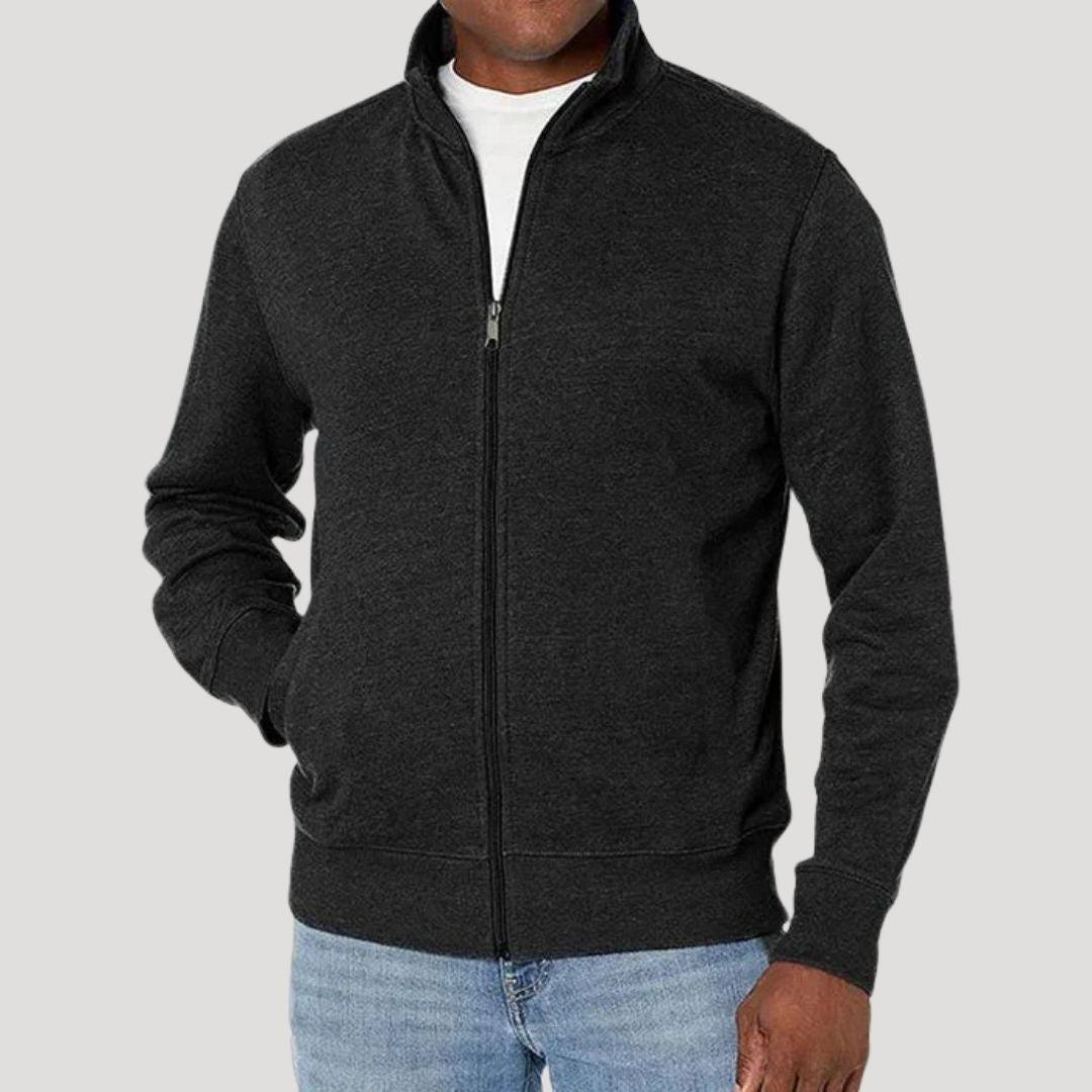Men's Casual Jacket with Zipper and Stand-Up Collar - J&B; - 2 - Elvaroza.com
