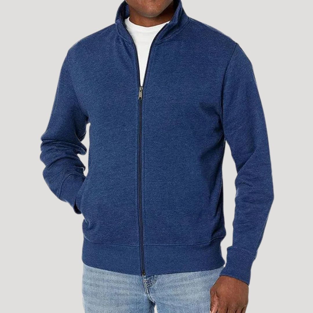 Men's Casual Jacket with Zipper and Stand-Up Collar - J&B; - 3 - Elvaroza.com
