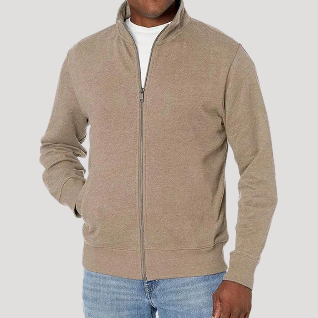 Men's Casual Jacket with Zipper and Stand-Up Collar - J&B; - 4 - Elvaroza.com