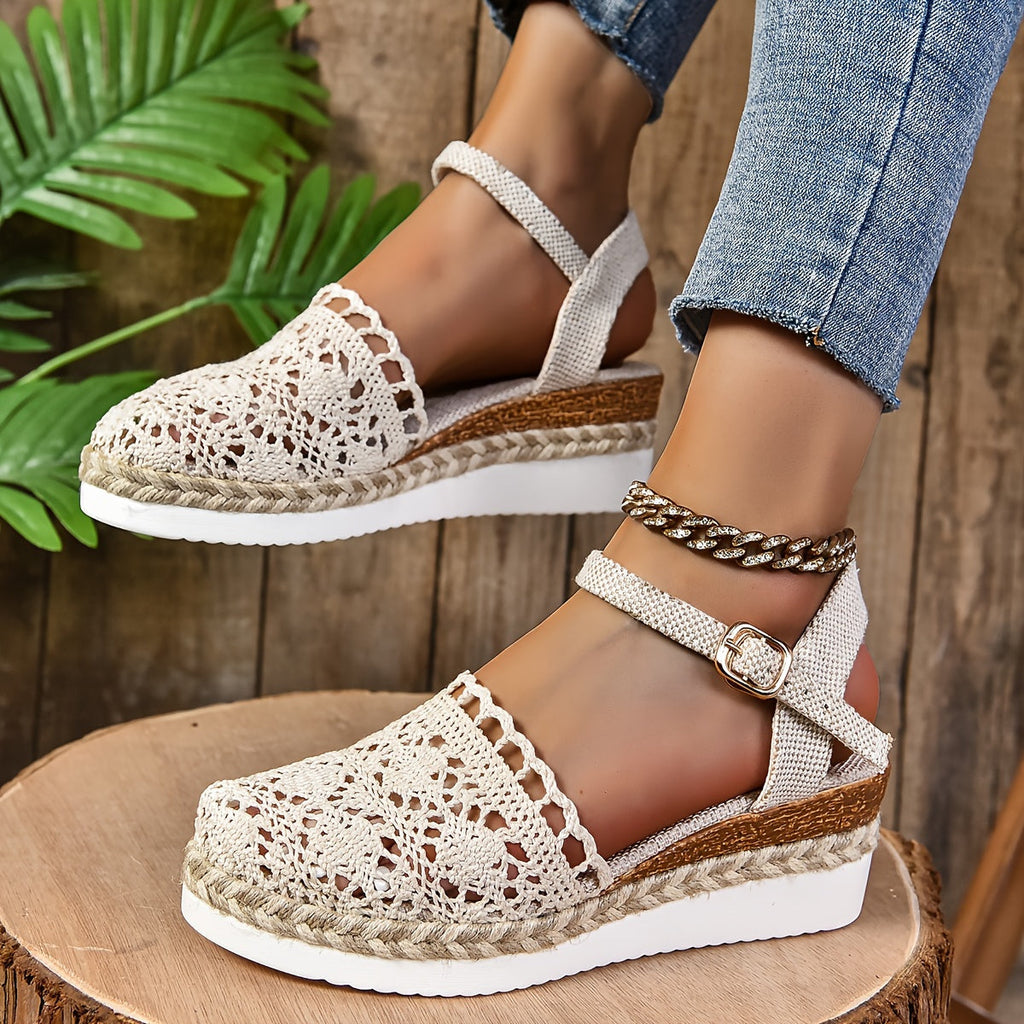 Annika – Women Crochet Wedge Sandals - Image 11