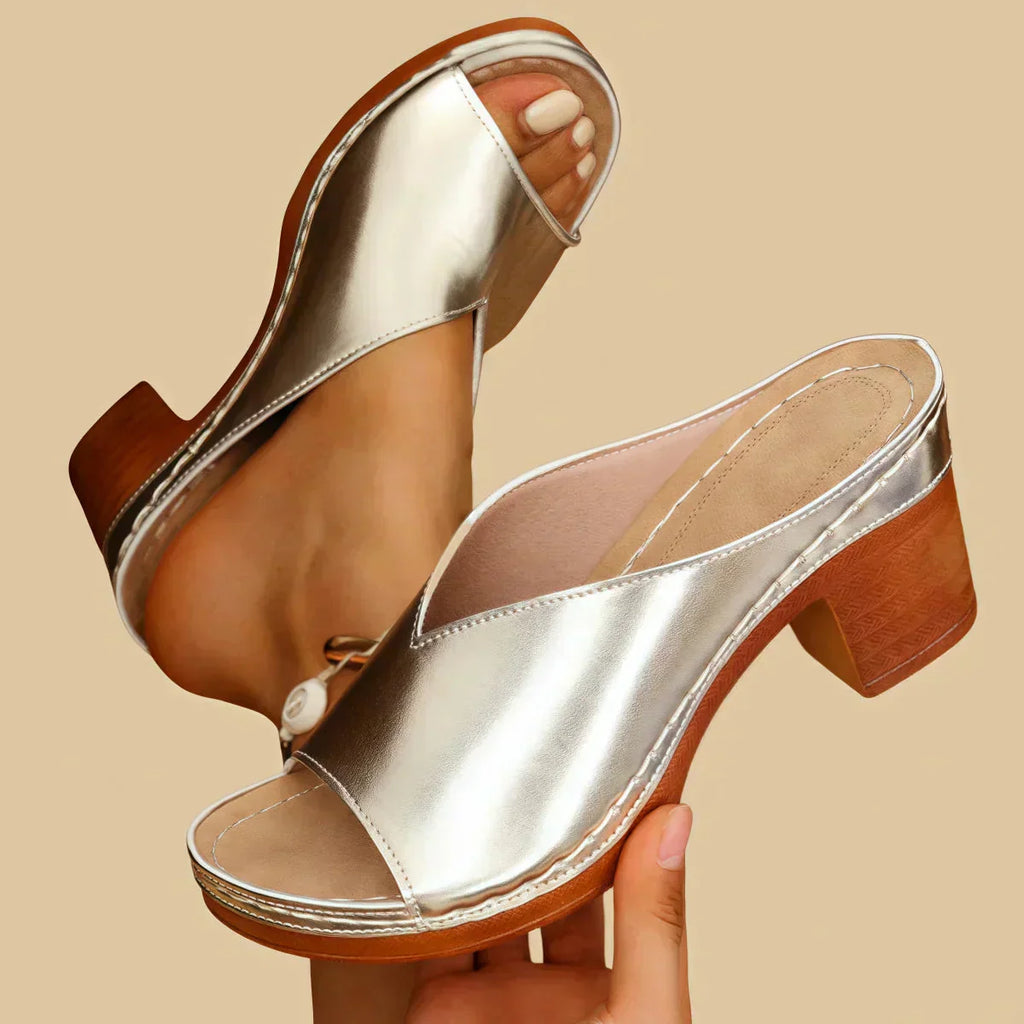 Yvonne – Women Open Toe Block Heels - Image 1