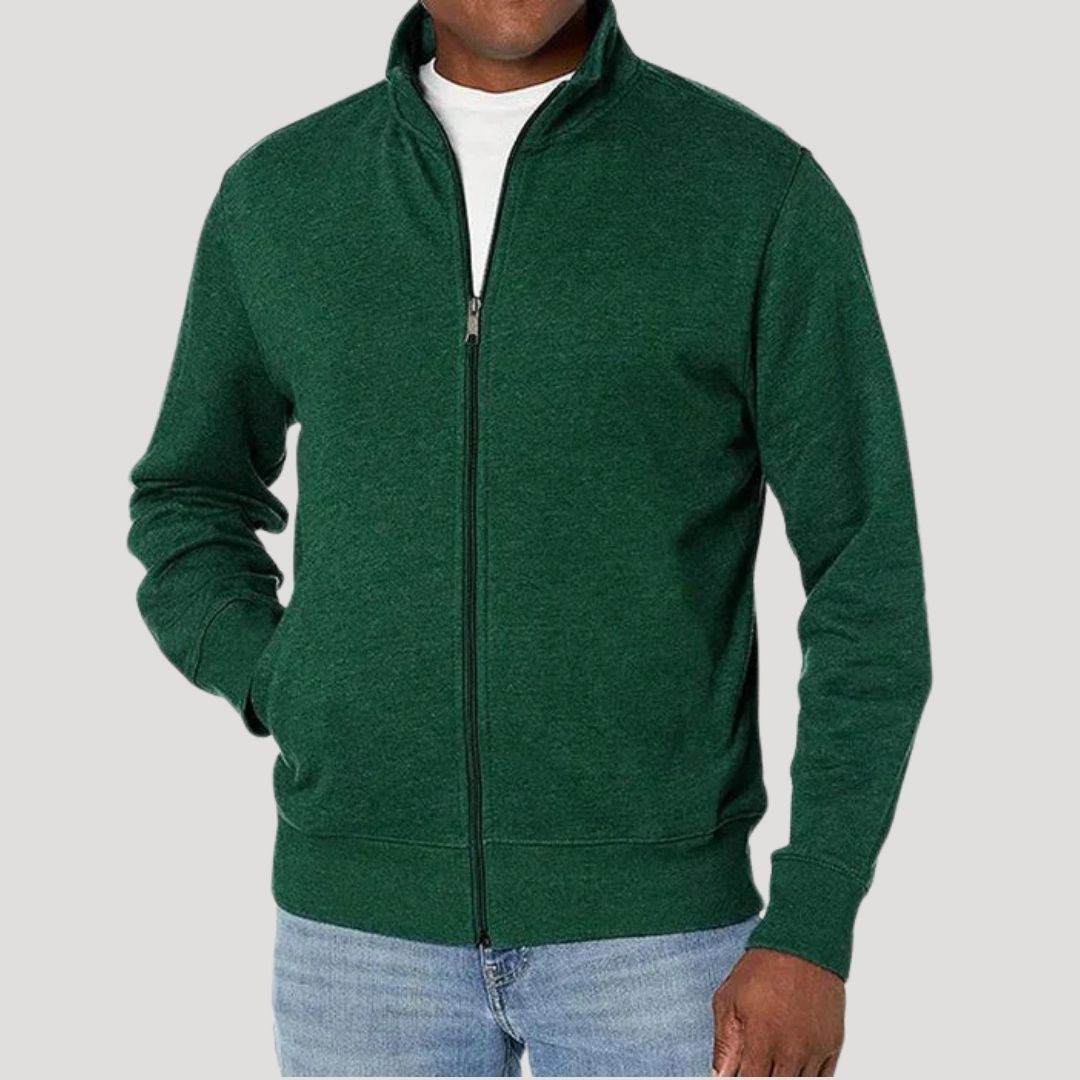 Men's Casual Jacket with Zipper and Stand-Up Collar - J&B; - 5 - Elvaroza.com