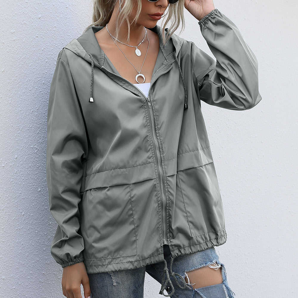 Lightweight women's jacket with a hood and a relaxed fit - J&B; - 3 - Elvaroza.com