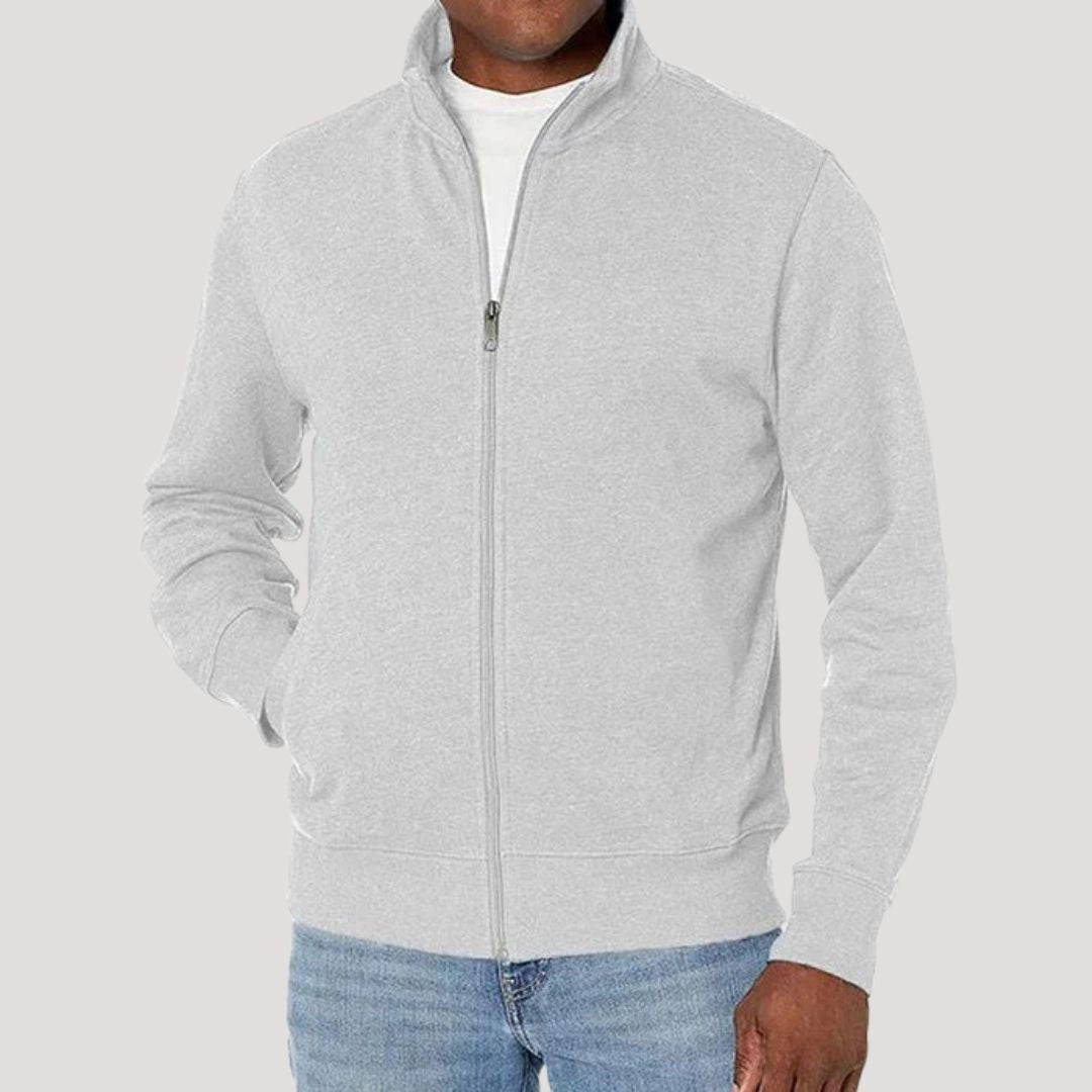 Men's Casual Jacket with Zipper and Stand-Up Collar - J&B; - 6 - Elvaroza.com