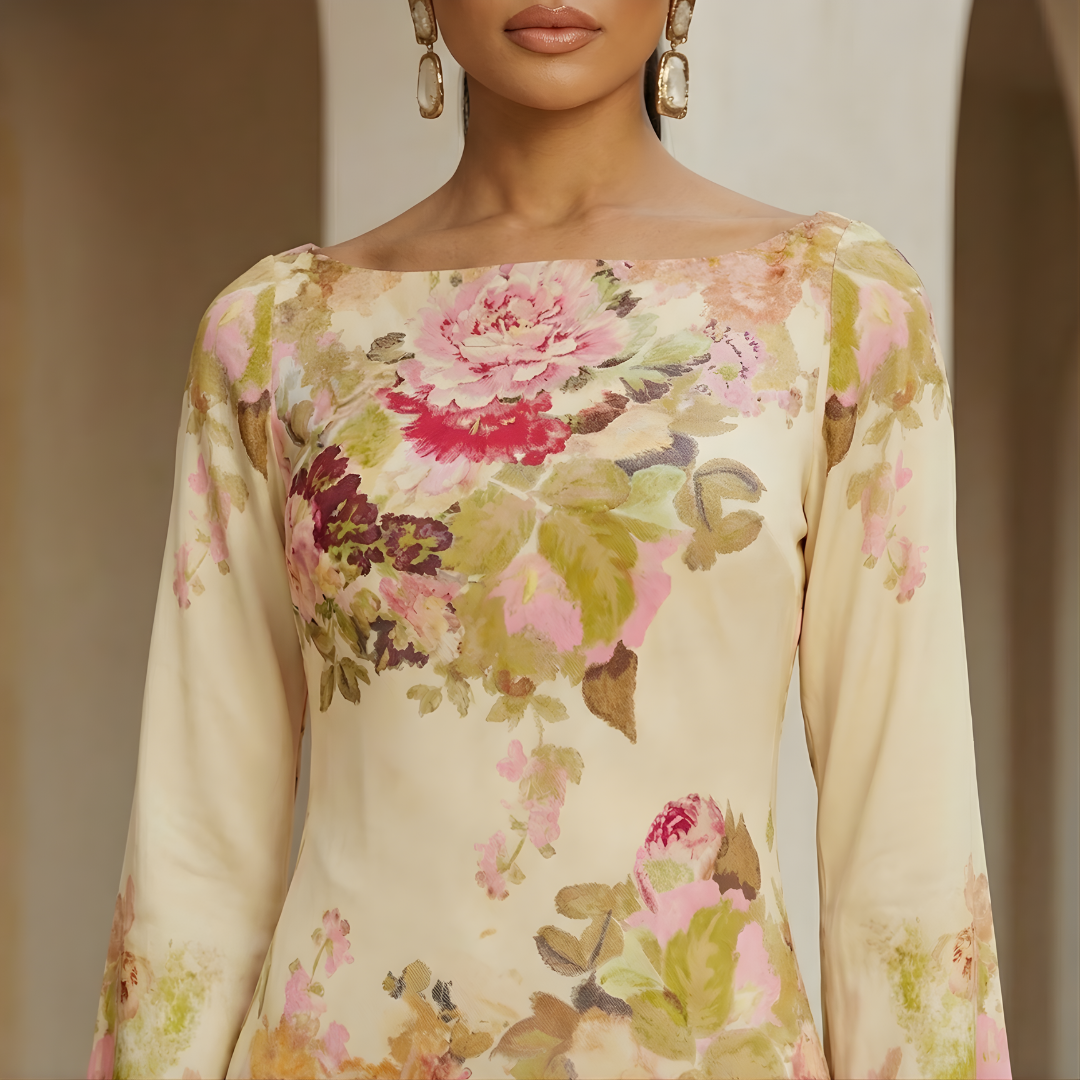 Lily – Women Floral Print Wedding Guest Dress - Image 8