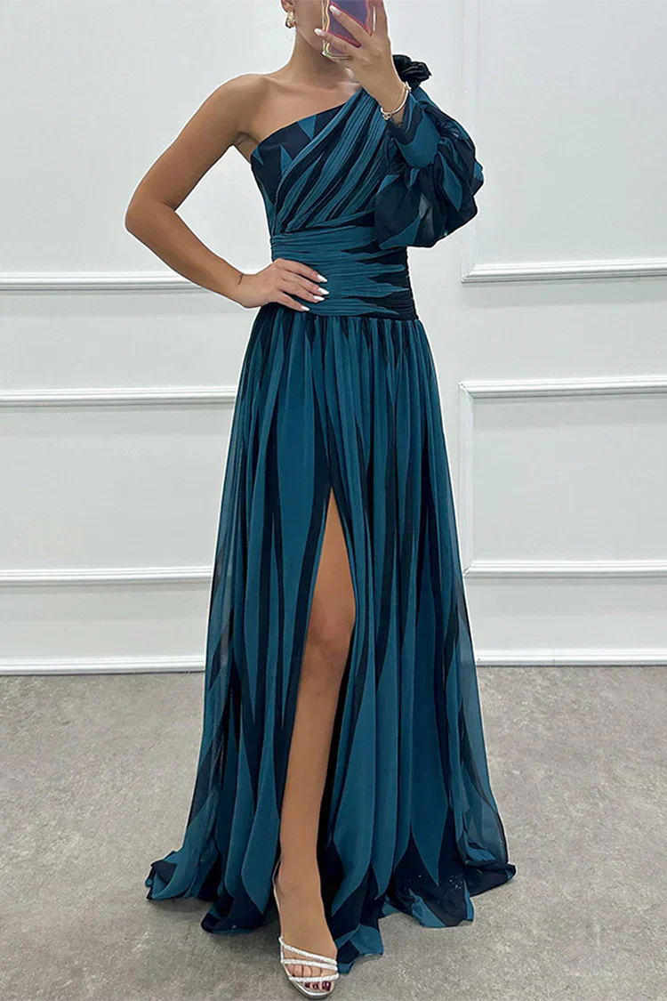 Julia – Women Striped One Shoulder Dress - Image 9