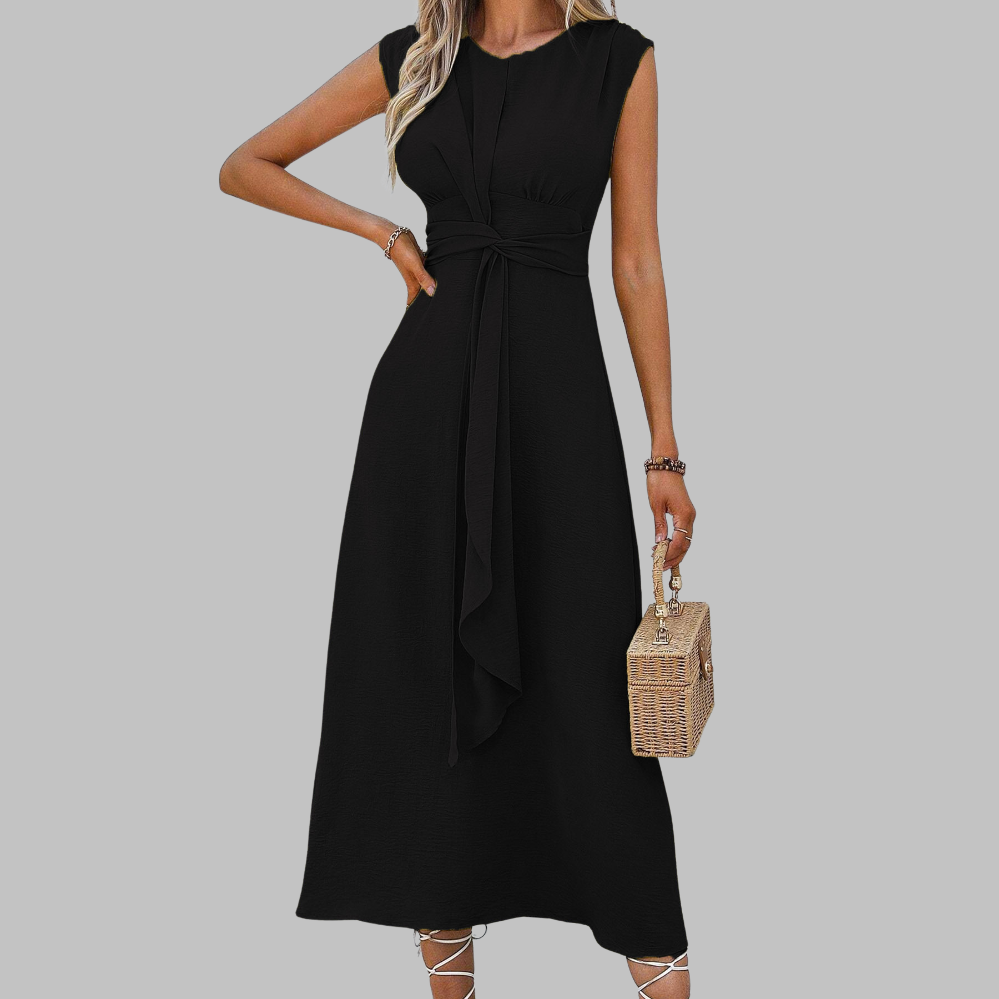 Lena – Women Sleeveless Round Neck Dress - Image 7