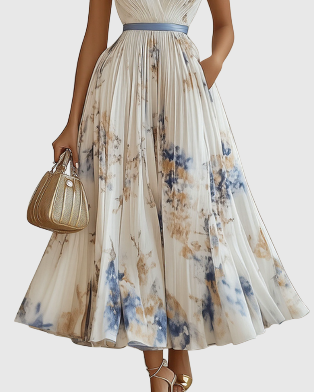 Lea – Elegantes Maxikleid mit Falten - Image 4