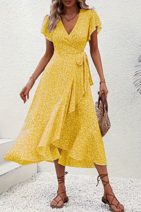 Wrap Dress for Women with Flattering Ruffle Hem - Image 8