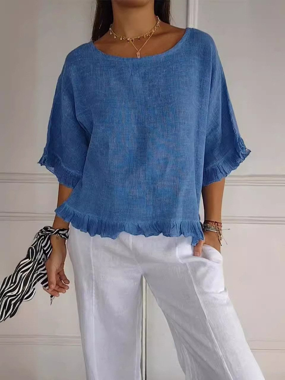 Leni – Women Casual Ruffle Blouse - Image 2