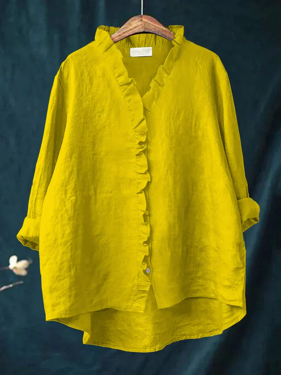 Maja – Ruffle V-Neck Blouse - Image 4