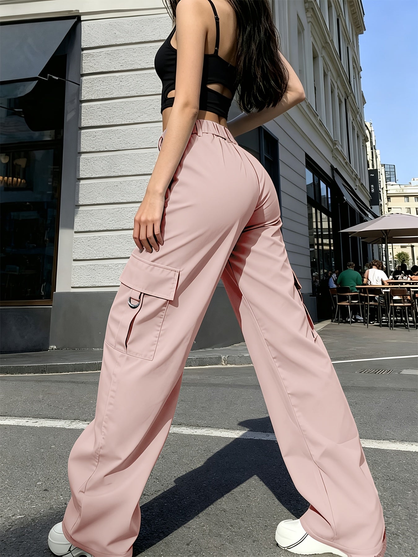 Cargo Pants Women's High Waisted with Pockets - Image 9