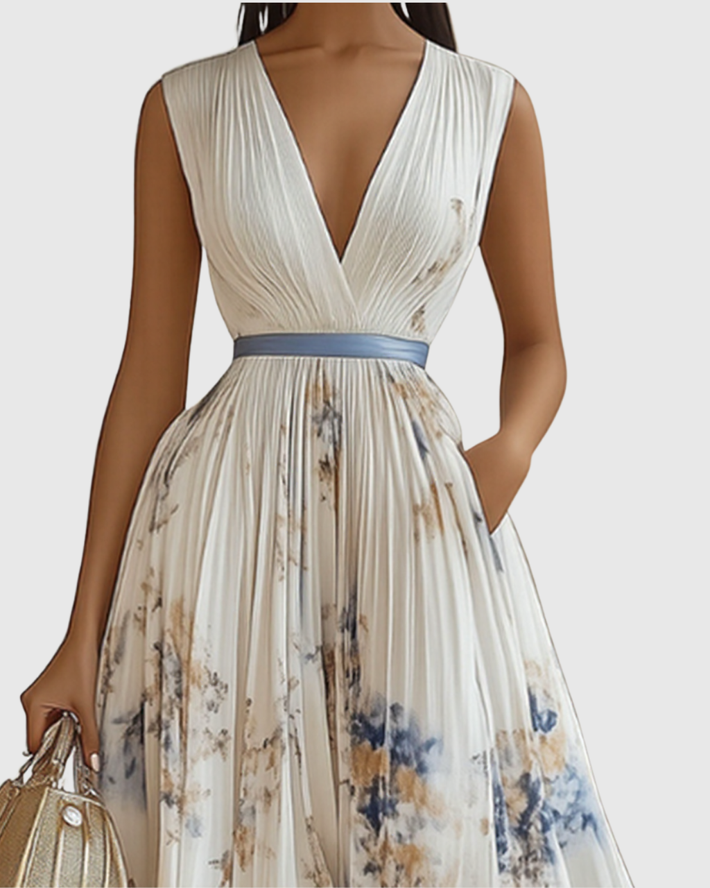 Lea – Elegantes Maxikleid mit Falten - Image 3