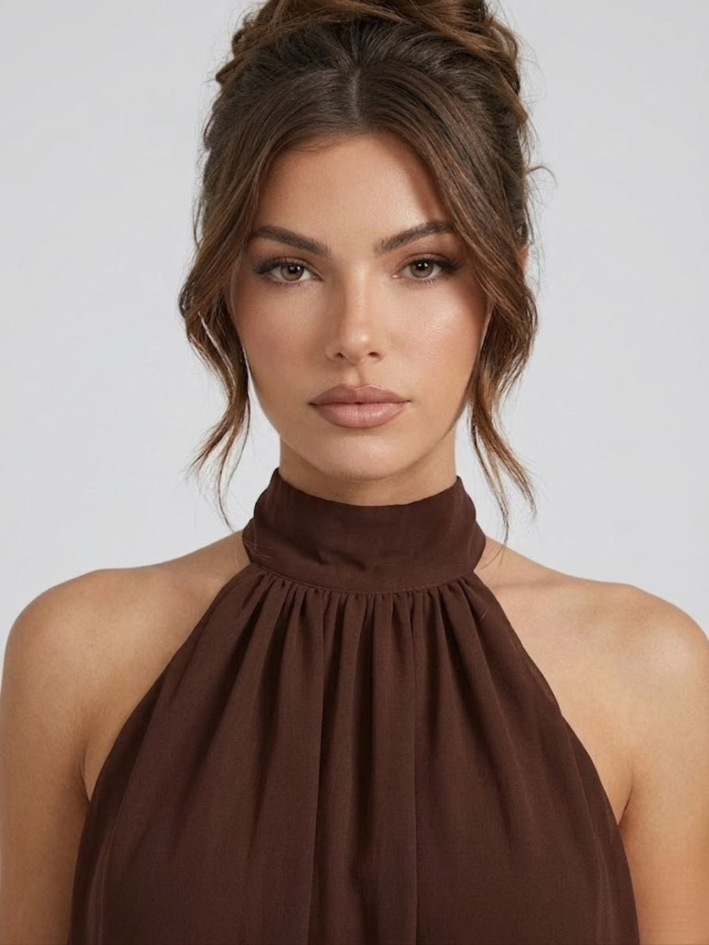 Verena – Flowy Halter with High Neck Dress - Image 15