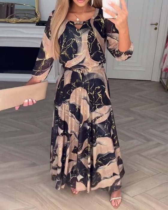 Anja – Elegant Floral Chiffon Dress - Image 3