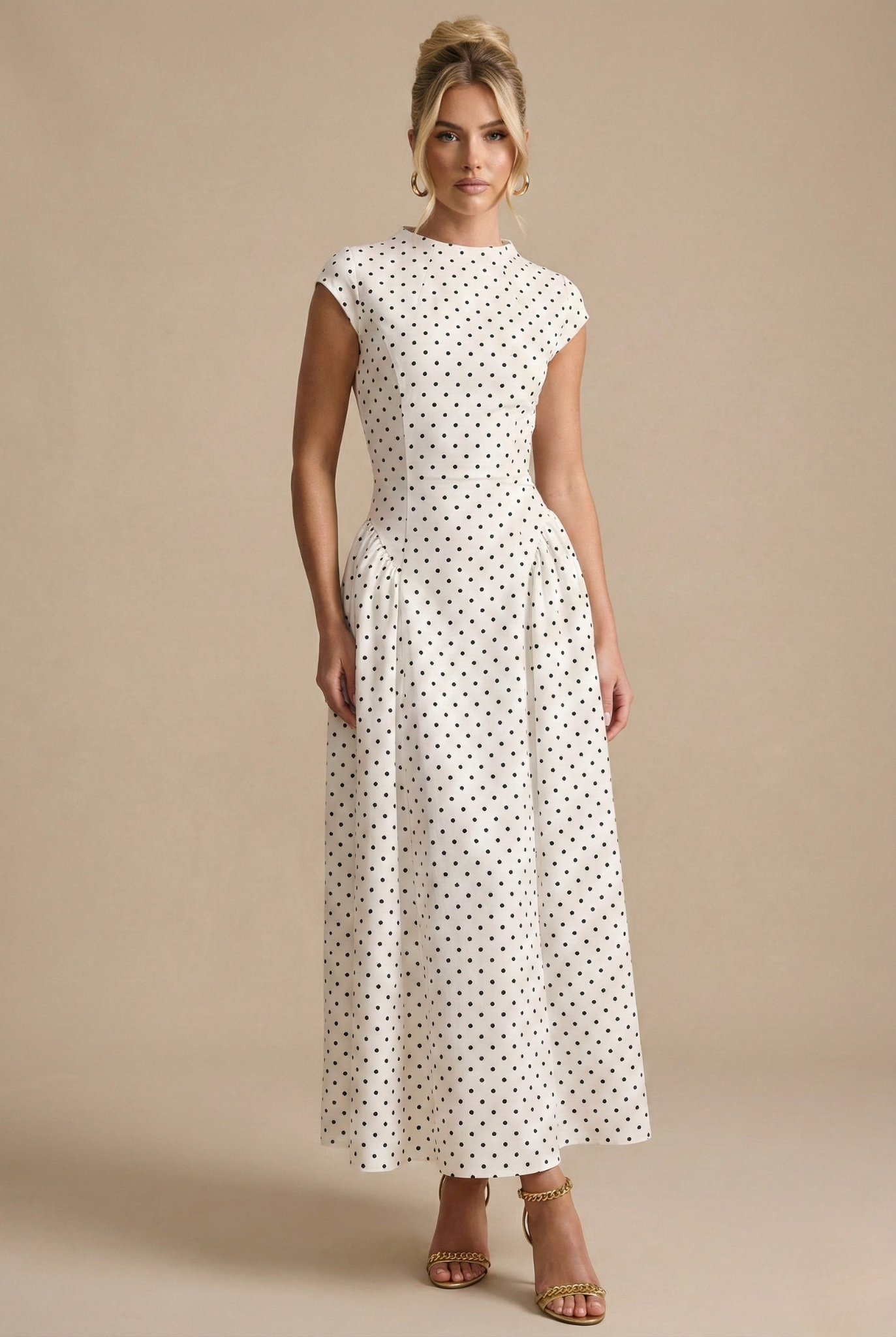Ingrid – High Neck Cap Sleeve Dress - Image 1