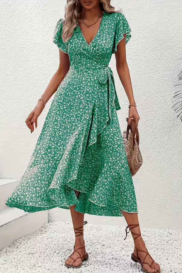 Wrap Dress for Women with Flattering Ruffle Hem - Image 11