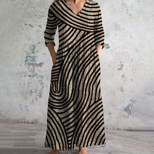 Britta – Elegant  Striped Dress - Image 1