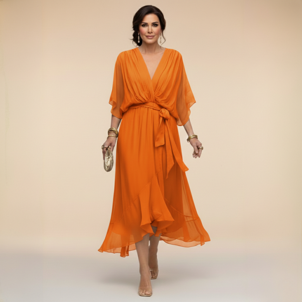 Erika – Elegant Flowing V-Neck Dress - Image 9