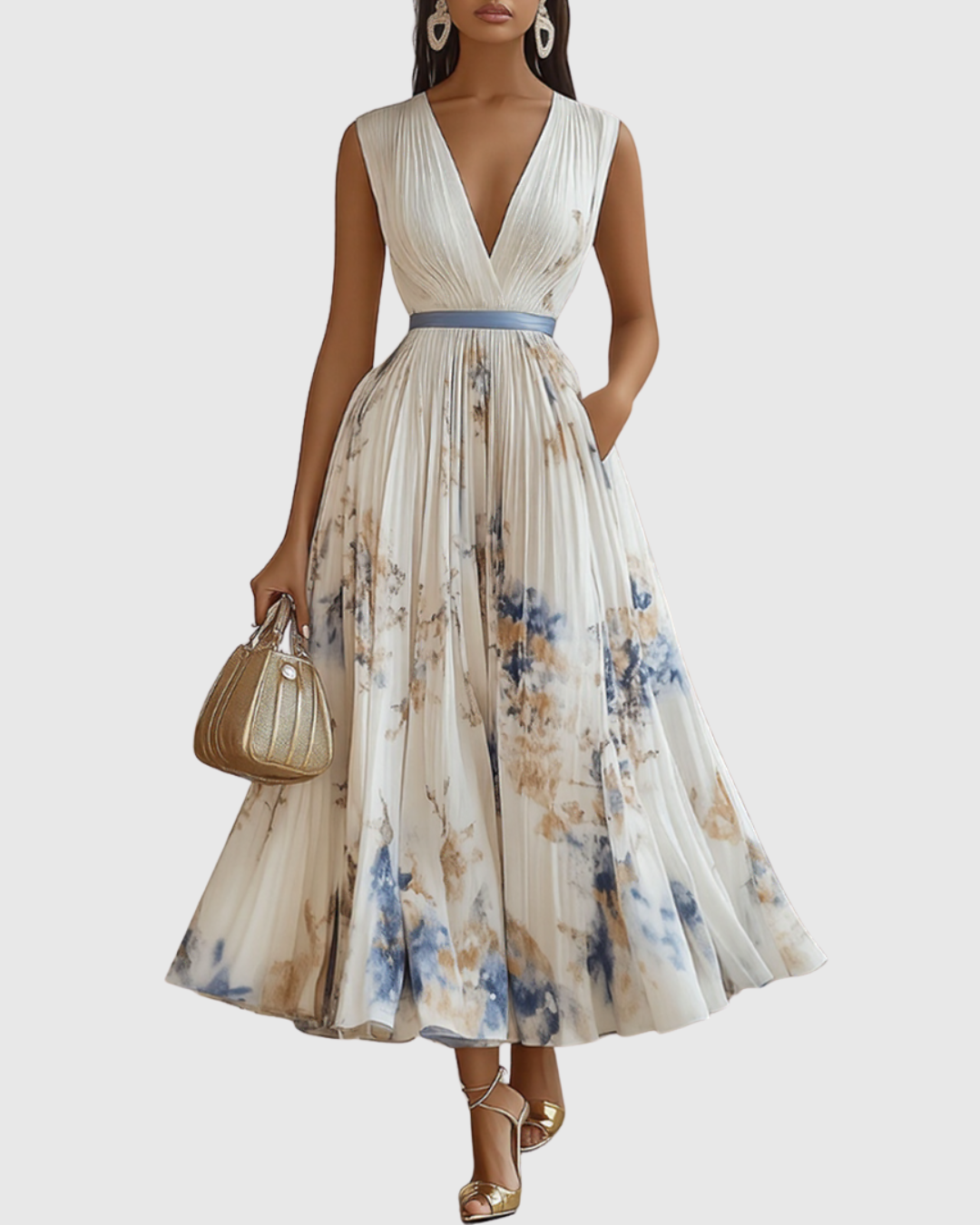 Lea – Elegantes Maxikleid mit Falten - Image 2
