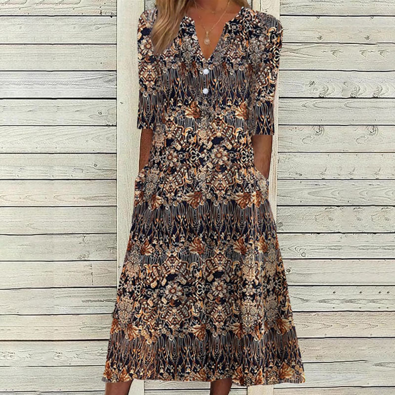 Helga – Floral with Pockets Dress - Image 1