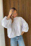 Katrin – Puff-sleeved Stand-collar Blouse - Image 6