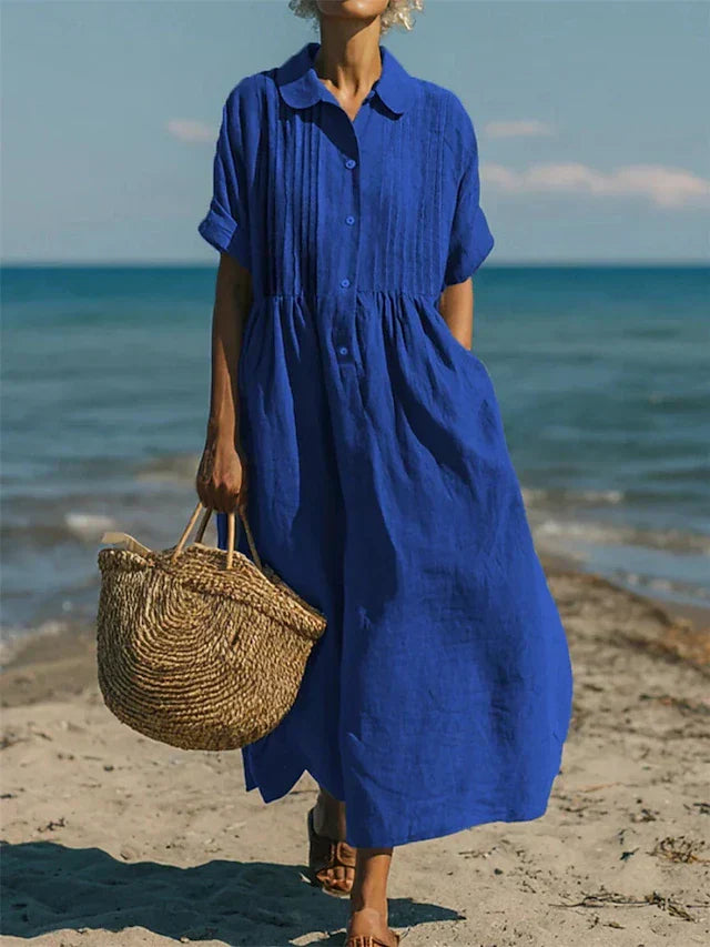 Gabriele – Relaxed Button Shirt  Dress - Image 3