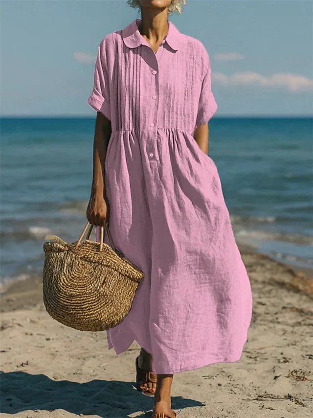 Gabriele – Relaxed Button Shirt  Dress - Image 4