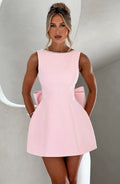 Mini Dress Women's Flattering Fit with Pearl Detail - Image 1