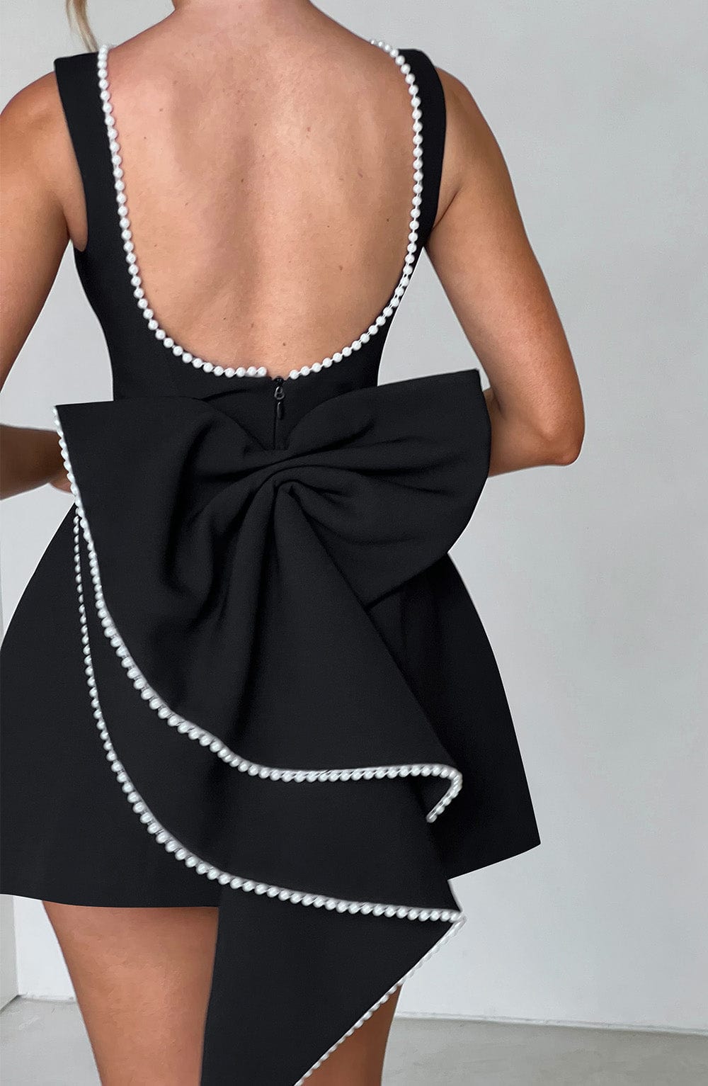 Mini Dress Women's Flattering Fit with Pearl Detail - Image 8