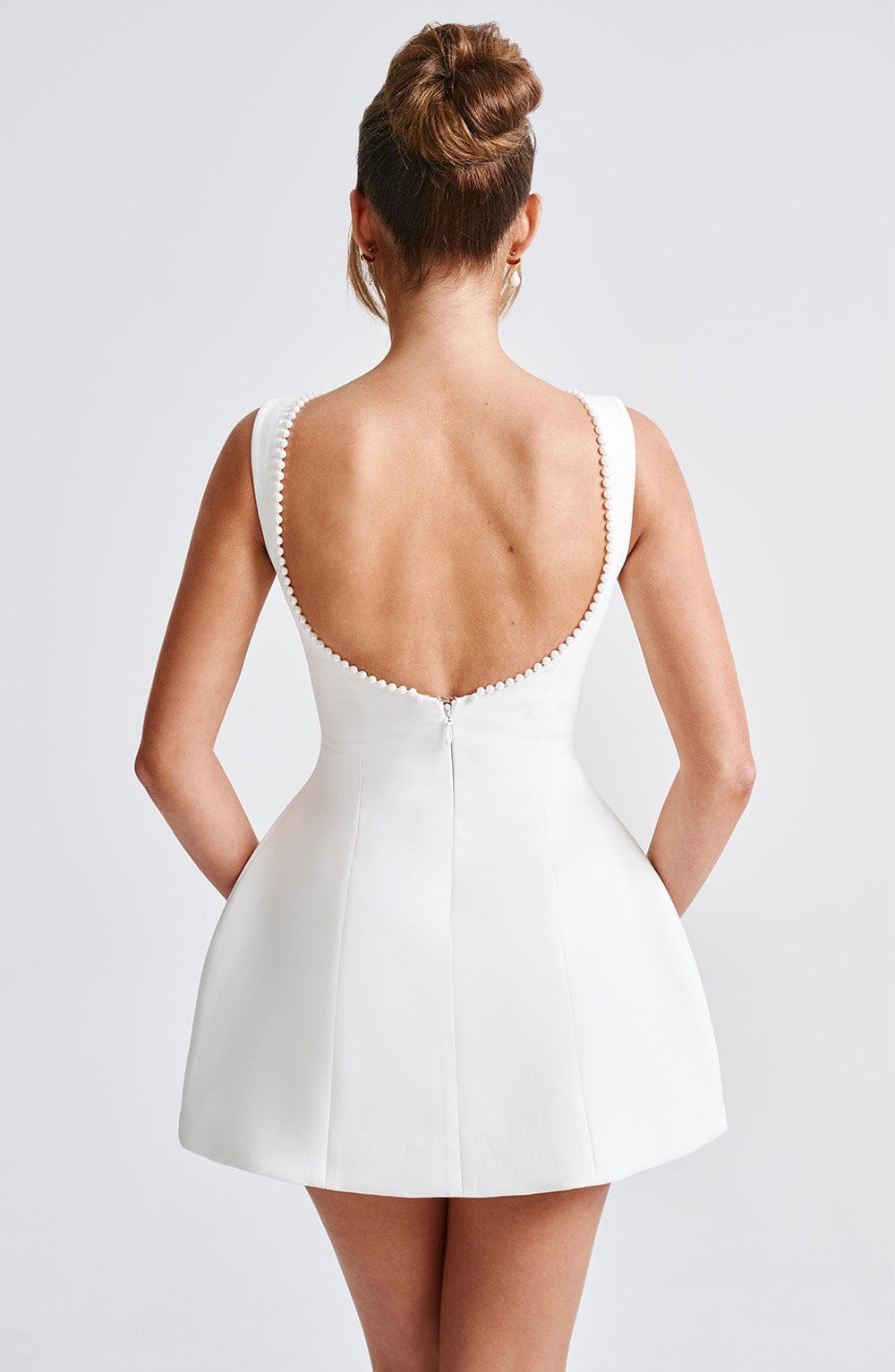 Mini Dress Women's Flattering Fit with Pearl Detail - Image 9
