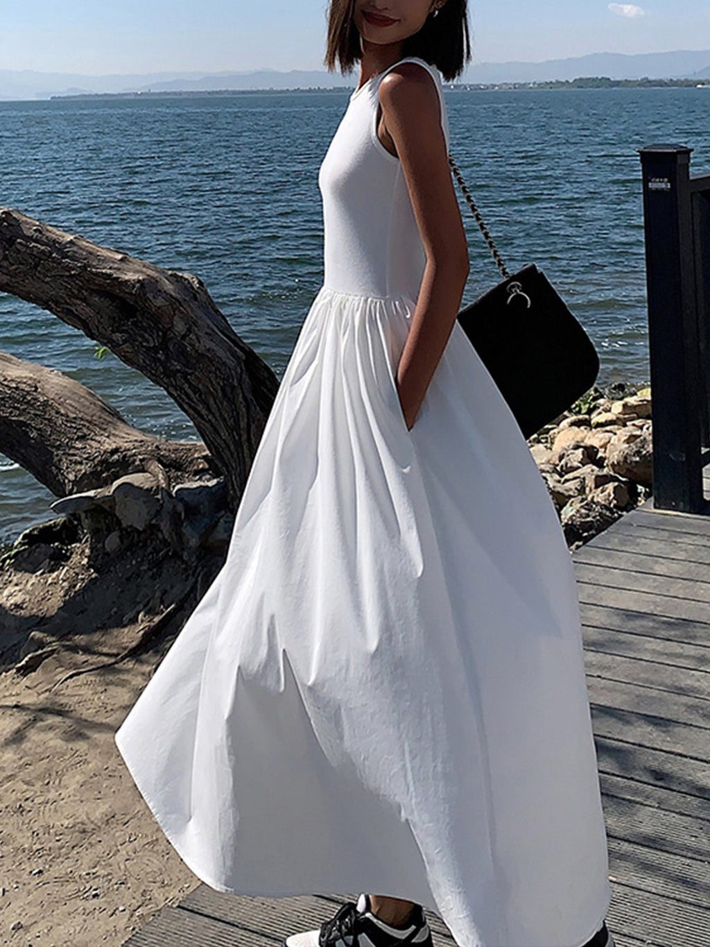 Julia – Leisure Crew Neck Long Dress - Image 9