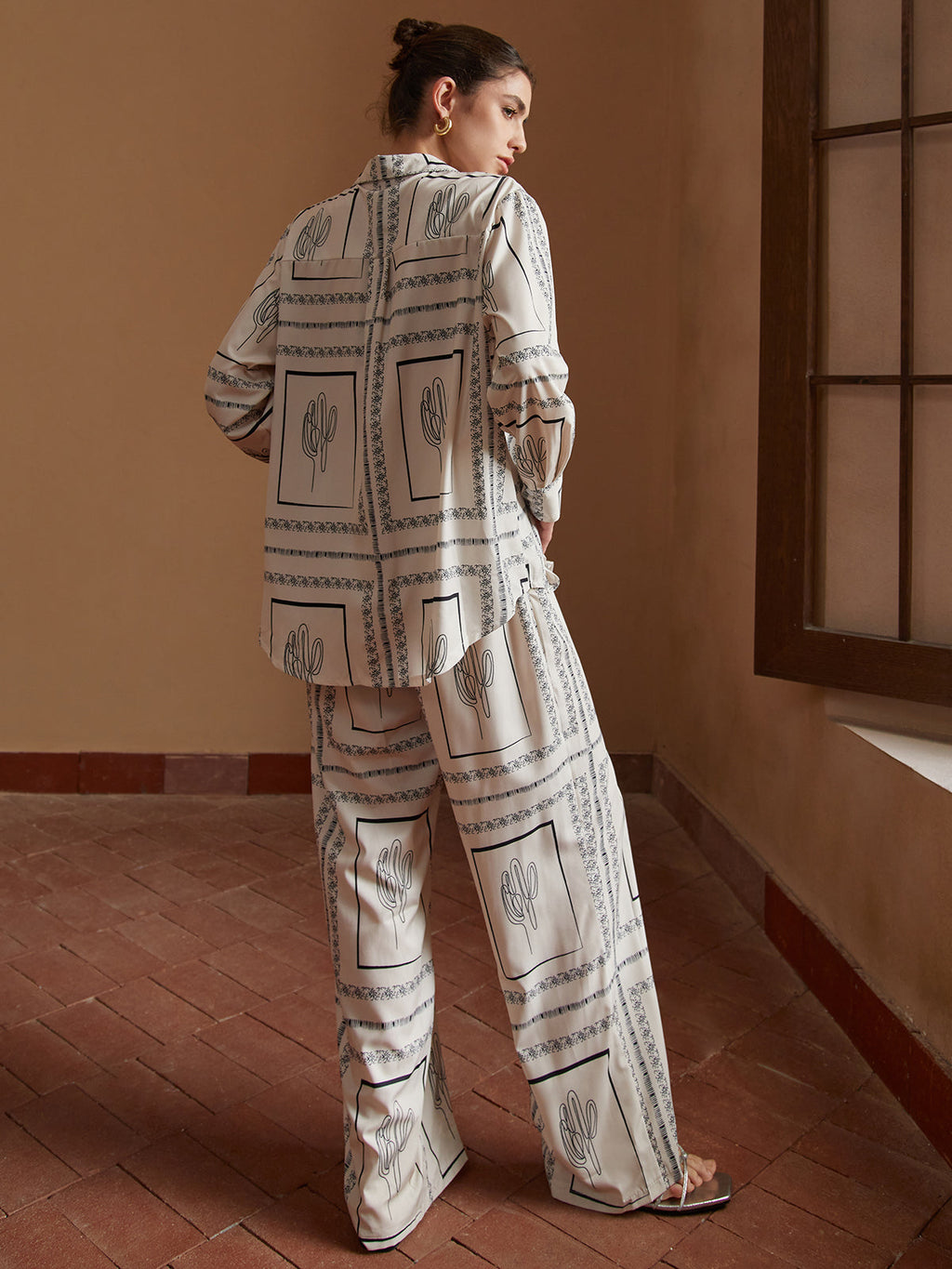 Britta – Chic Cactus Print Pants Set - Image 3