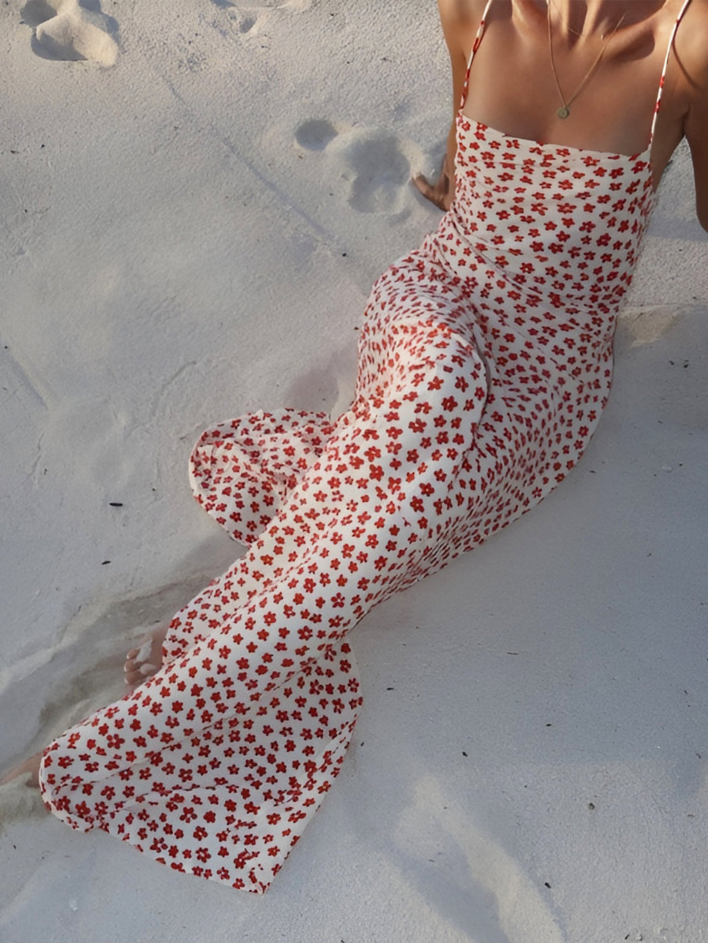 Karina – Strappy Floral Print Crisscross Dress - Image 1