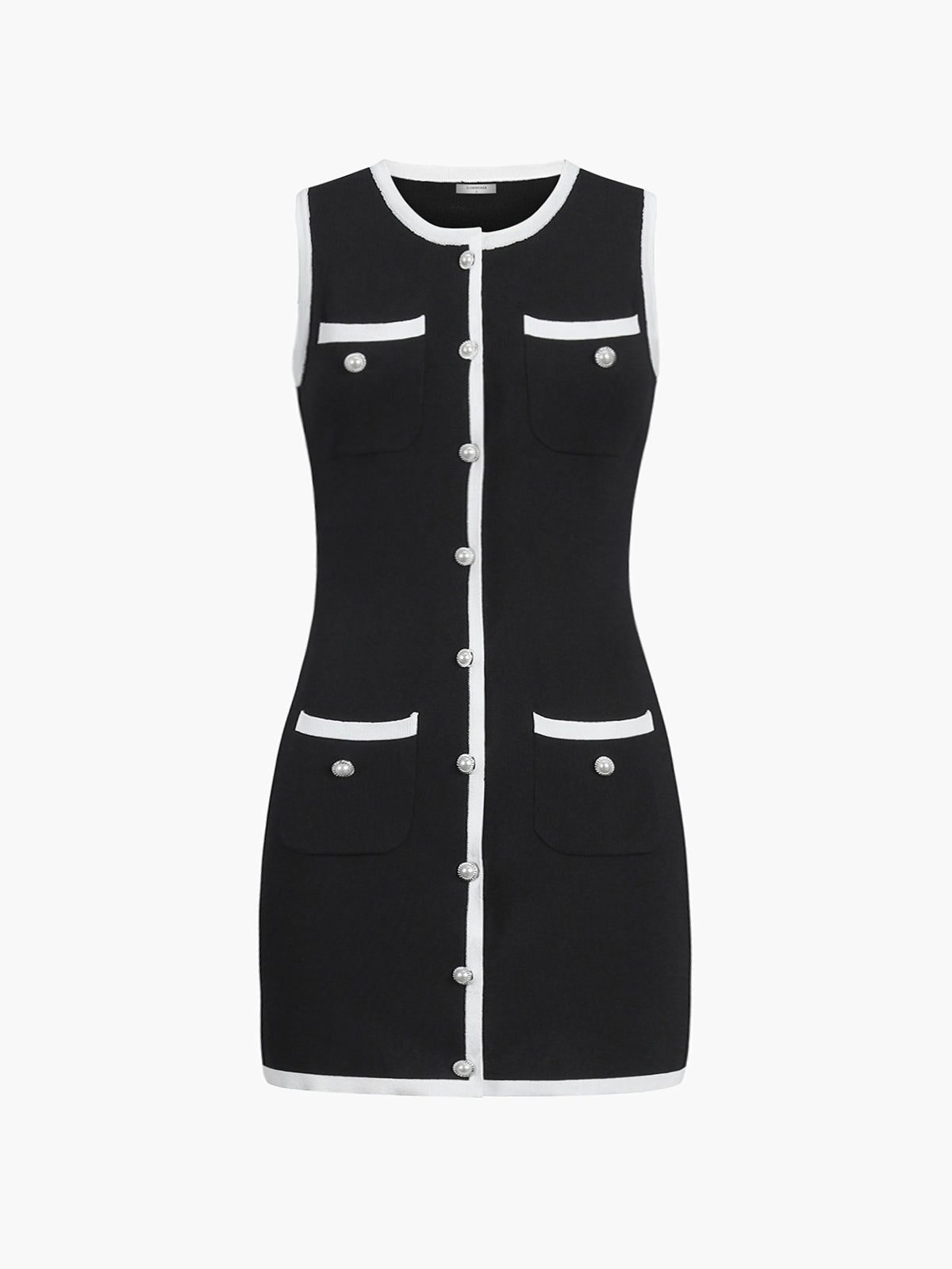 Zoe – Women Pearl Button Detail Dress - Image 5