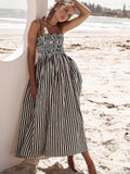 Amelia – Ärmelloses, langes Kleid mit Nadelstreifen - Image 1