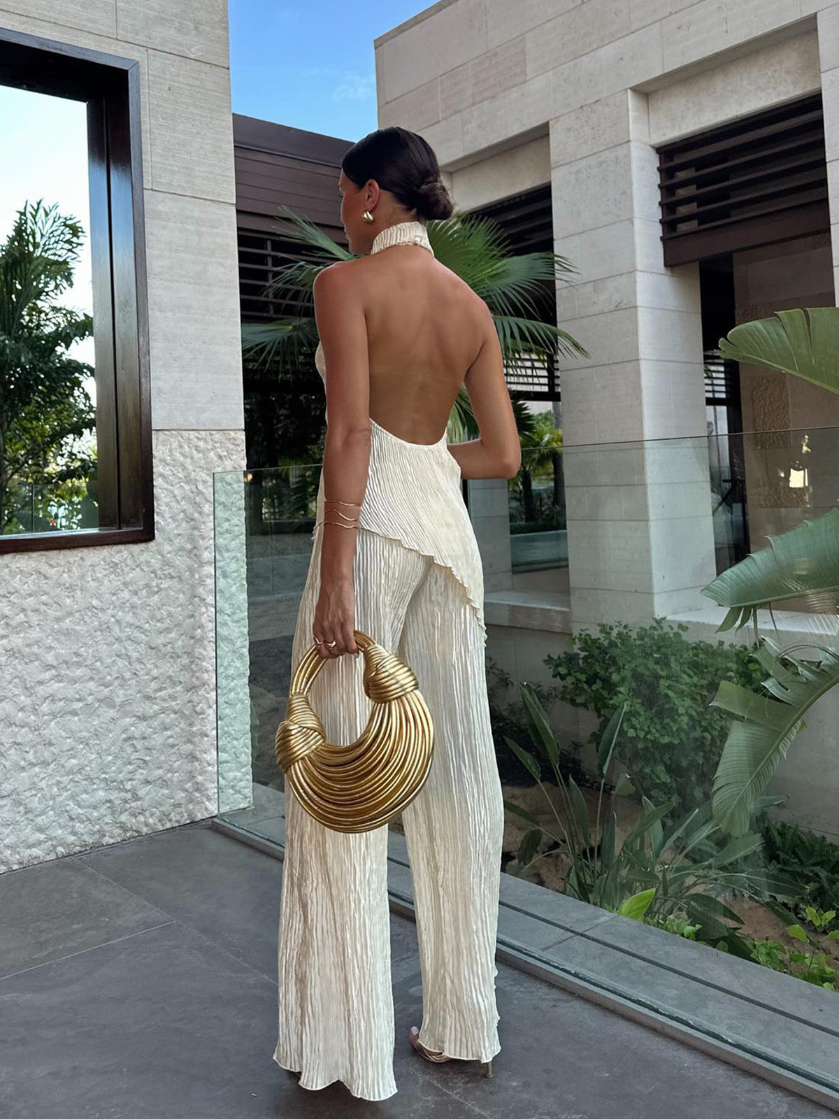 Josefine – Asymmetric Halter Crop Top Jumpsuit - Image 2