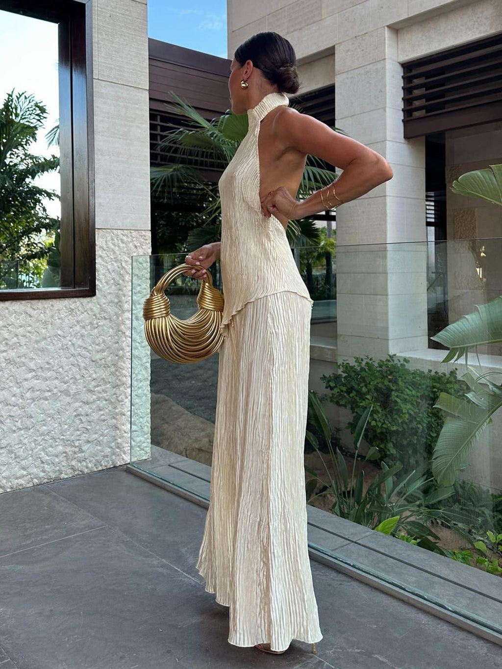 Josefine – Asymmetric Halter Crop Top Jumpsuit - Image 4